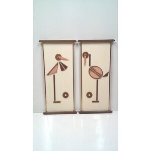 Mid-Century Modern Abstract Stork Ostrich Bird Wall Art Penthouse Art Creations